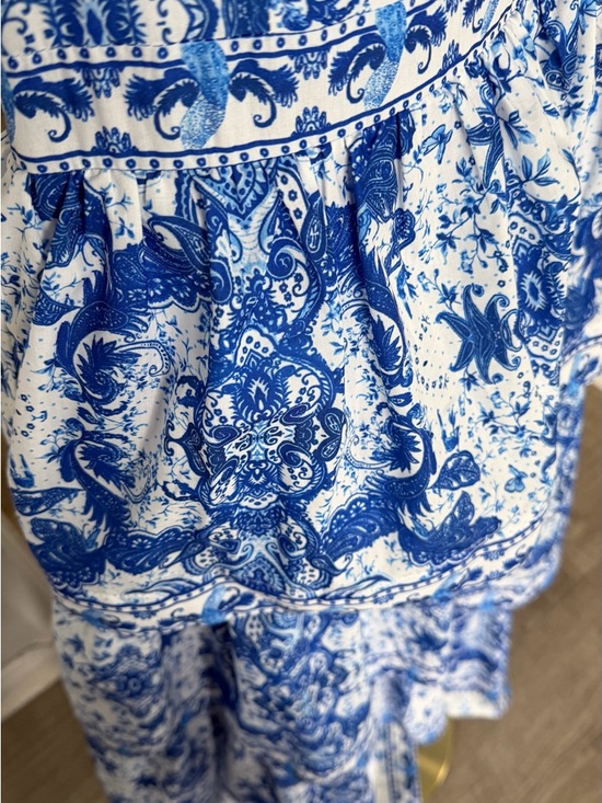 Beulah Blue and White Printed Maxi Dress - Picture 3 of 3